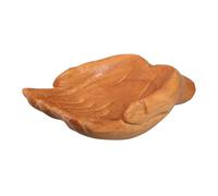 SKISUNO Bol Décoratif en Bois Sculpté Main pour Organisation de Clés et Présentation de Snacks, Bol Rond Beige Artistique pour Table D'entrée et Chambre
