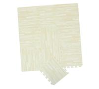 SKISUNO Dalles De Sol En Mousse Puzzle Pour Bébé 30x30x1 Cm, Lot De 10 Pièces, Tapis D'éveil Imitation Bois En Eva Blanc, Tapis De Jeu Épais Et Lavable, Protection Pour Chambre Et Salon