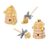 SKISUNO Ornement de Ruche de Festival Marron en Bois et Tissu, 1 Set | Forme Nid D’abeille et Dipper, Design , Décor Polyvalent pour Halloween et Fête des Abeilles