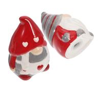 SKISUNO Paire de Salière et Poivrière Cuisine et Assaisonnement Pratique Forme Gnome en Céramique Design Adorable et Compact pour Petits Pots à Épices