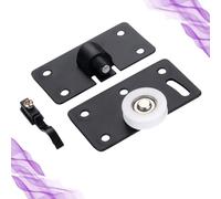 SKISUNO Roulettes pour Porte Coulissante Guide Rail 2pcs en Métal et Plastique, Roue de Penderie Noire Coulissage Fluide pour Armoire pour Bureau ou Entrepôt