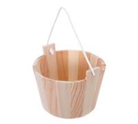 SKISUNO Seau en Bois Naturel pour Sauna avec poignée Ergonomique en Corde - Contenance optimale Moyenne - pour Amateurs de Sauna Traditionnel et Bain Vapeur