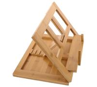 SKISUNO Support pour livre de recettes en bambou beige - pupitre portable multifonction, 1 pièce, support pour partitions et lecture musicale, idéal pour usage domestique et multi-scènes