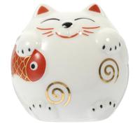 SKISUNO Tirelire en Céramique Blanche de Chat Décoratif pour Table, pour Apprendre à Économiser et Ranger des Pièces