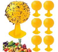 SKJJM 6 Pièces Piège à Mouche des Fruits, Mouches de Fruits Jaunes Boules, Attrape Mouche Interieur, Boule Anti Mouche, Piège à Mouches pour Pots de Fleurs, Balcons, Cours, Vergers