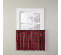 SKL Home by Saturday Knight Ltd. Fireside Lot de 2 Paires de Rideaux à Carreaux Rouge 145 x 91 cm