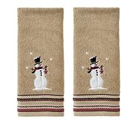 SKL HOME by Saturday Knight Ltd. Lot de 2 essuie-Mains Bonhomme de Neige Rustique à Carreaux blé