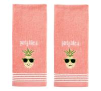 SKL Home by Saturday Knight Ltd. Lot de 2 essuie-Mains Motif Ananas Rose Corail