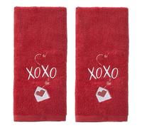 SKL Home by Saturday Knight Ltd XOXO Lot de 2 essuie-Mains pour la Saint-Valentin Rouge