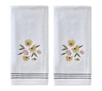 SKL Home Ensemble de Serviettes de Toilette, Coton, Blanc, 40,6 x 63,5 cm