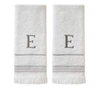 SKL Home Ensemble de Serviettes de Toilette, E, Coton, Blanc, 40,6 x 66 cm