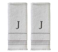 SKL Home Ensemble de Serviettes de Toilette, J, Coton, Blanc, 40,6 x 66 cm