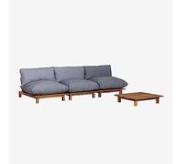 SKLUM Ensemble de Salon avec canapé modulable inclinable 3 pièces et Table Basse en Bois d'acacia Brina