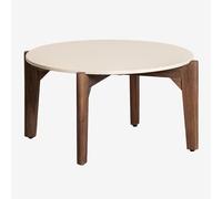 SKLUM Table Basse Ronde en Ciment et Bois d'acacia Xajul
