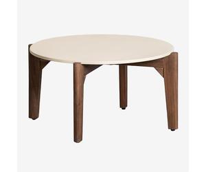 SKLUM Table Basse Ronde en Ciment et Bois d'acacia Xajul