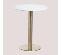SKLUM Table de Bar Ronde en Marbre Chack Métallisé Champagne Ø60 cm