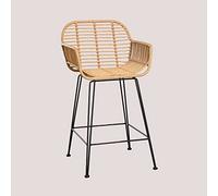 SKLUM Tabouret Haut en Rotin Synthétique Eska Noir ↑65 cm