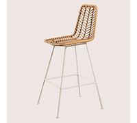 Tabouret Haut en Rotin Synthétique Gouda Naturel NATUREL Blanc ?75 cm
