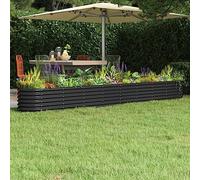 SKM 318886 Jardinière surélevée en acier revêtu par pulvérisation 332 x 40 x 36 cm Anthracite, 9,5 kg, couleur : anthracite