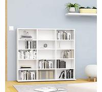 SKM Armoire à CD Blanc 102x23x89,5 cm Aggloméré