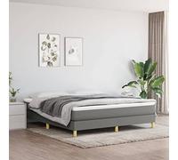 SKM Lit à sommier tapissier, gris foncé, 180 x 200 cm, tissu, poids : 26,4 kg, 3120631