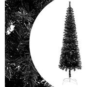 SKM Sapin de Noël étroit Noir 210 cm -220