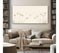 SKOEUI Impression sur Toile Botanique Pissenlit Tableau Decoration Murale Abstrait Graines sur Châssis en Bois Peinture Contemporaine pour Decoration de Maison Bureau, Idée Cadeau Élégante 60x120 cm