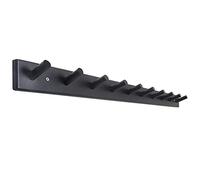 SKOLOO Porte Manteau Mural Bois, 97 cm Patere Murale, Porte-manteau Mural Moderne Avec 10 Crochets pour Manteau, Veste, Sacs à Main et Plus Encore, Patère Murale Bois en Bambou, Noir