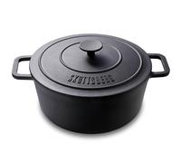 SKOTTSBERG Cocotte professionnelle en fonte avec boutons Ø 28 cm 7 litres - Bord haut avec poignées pour rôtir croustillant et cuisson optimale - Pour gaz, électrique, céramique ou induction