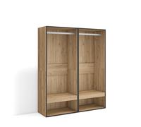 Skraut Home | Armoire Vestiaire Ouvert | Armoire de Rangement Ouverte | 120x145x35 cm | Chambre à Coucher, pièce | Vêtement, Dressing | Style Moderne | Chêne