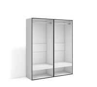 Skraut Home | Armoire Vestiaire Ouvert | Armoire de Rangement Ouverte | 120x145x35 cm | Chambre à Coucher, pièce | Vêtement, Dressing | Style Moderne | Blanc