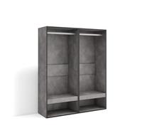 Skraut Home | Armoire Vestiaire Ouvert | Armoire de Rangement Ouverte | 120x145x35 cm | Chambre à Coucher, pièce | Vêtement, Dressing | Style Moderne | Ciment