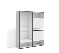 Skraut Home | Armoire Vestiaire Ouvert | Armoire de Rangement Ouverte | 120x145x35 cm | Chambre à Coucher, pièce | Meuble à Chaussures | Style Moderne | Blanc