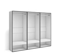 Skraut Home | Armoire Vestiaire Ouvert | Armoire de Rangement Ouverte | 180x145x35 cm | Chambre à Coucher, pièce | Vêtement, Dressing | Style Moderne | Blanc