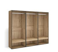 Skraut Home | Armoire Vestiaire Ouvert | Armoire de Rangement Ouverte | 180x145x35 cm | Chambre à Coucher, pièce | Vêtement, Dressing | Style Moderne | Chêne