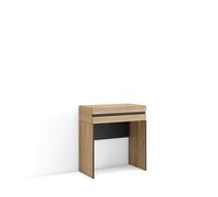 Skraut Home | Coiffeuse | Table Maquillage, Rangement | 70x75x35 cm | avec tiroir | Chambre à Coucher | Style Moderne | Chêne