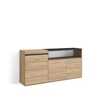 Skraut Home | Commode, Buffet, Armoire | Meuble de Rangement | 157x75x35 cm | Chambre à Coucher, pièce | Armoire à Tiroirs | Style Moderne | Chêne