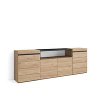 Skraut Home | Commode, Buffet, Armoire | Meuble de Rangement | 214x75x35 cm | Chambre à Coucher, pièce | Armoire à Tiroirs | Style Moderne | Chêne