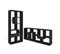 Skraut Home | Étagère Bibliothèque | Étagère de Rangement | 162x67x31cm | Salon, Bureau | Style Moderne | Noir