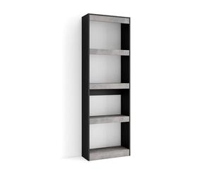 SKRAUT HOME | Étagère Bibliothèque | Étagère de Rangement | 60x186x25cm | Salon Salle à manger Bureau | Salon, Bureau | Style moderne | Ciment