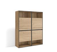 Skraut Home | Meuble à Chaussures | Meuble Rangement Chaussures | 120x145x35 cm | Chambre à Coucher, pièce | Armoire Chaussures | Style Moderne | Chêne