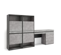 Skraut Home | Meuble à Chaussures | Meuble Rangement Chaussures | 247x145x35 cm | Chambre à Coucher, pièce | Commode, Buffet | Coiffeuse | Style Moderne | Ciment