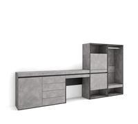 Skraut Home | Meuble à Chaussures | Meuble Rangement Chaussures | 297x145x35 cm | Chambre à Coucher, pièce | Vestiaire Ouvert | Commode, Buffet | Coiffeuse | Style Moderne | Ciment