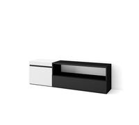 Skraut Home | Meuble TV | Banc Télé | Grand Espace de Rangement | 150x45x35cm | pour Les TV jusqu'à 65" | Meubles de Salon | Style Moderne | Blanc et Noir