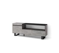 Skraut Home | Meuble TV | Banc Télé | Grand Espace de Rangement | 150x57x35cm | pour Les TV jusqu'à 65" | Design Industriel | Style Moderne | Ciment