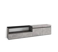Skraut Home | Meuble TV | Banc Télé | Grand Espace de Rangement | 200x45x35cm | pour Les TV jusqu'à 80" | Meubles de Salon | Style Moderne | Ciment