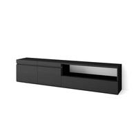 Skraut Home | Meuble TV | Banc Télé | Grand Espace de Rangement | 200x45x35cm | pour Les TV jusqu'à 80" | Meubles de Salon | Style Moderne | Noirs