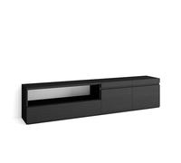 Skraut Home | Meuble TV | Banc Télé | Grand Espace de Rangement | 200x45x35cm | pour Les TV jusqu'à 80" | Meubles de Salon | Style Moderne | Noirs
