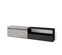 Skraut Home | Meuble TV | Banc Télé | Grand Espace de Rangement | 200x45x35cm | pour Les TV jusqu'à 80" | Meubles de Salon | Style Moderne | Ciment
