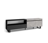 Skraut Home | Meuble TV | Banc Télé | Grand Espace de Rangement | 200x57x35cm | pour Les TV jusqu'à 80" | Design Industriel | Style Moderne | Ciment